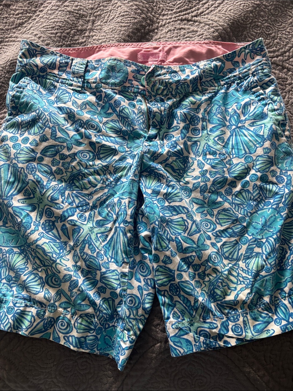 Lilly Pulitzer Pink-Trimmed Blue Print Shorts